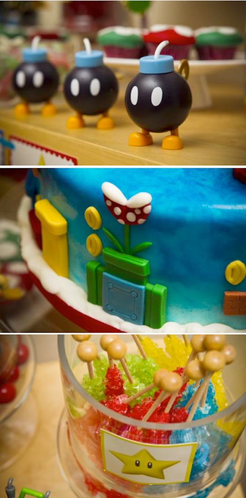 Mario Bros themed birthday party via Kara's Party Ideas #mario #bros #themed #birthday #party #ideas #cake #boy