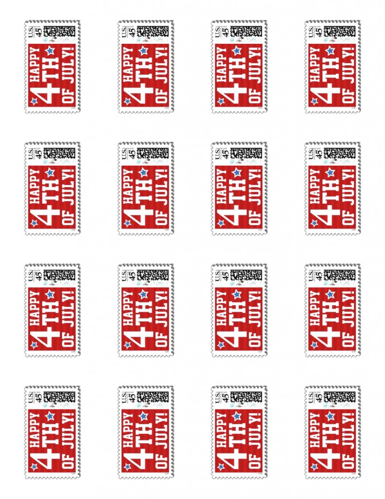 4th of July stamp tags
