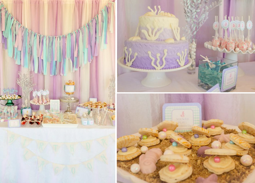 Whimsical Mermaid Birthday Party via Kara's Party Ideas | KarasPartyIdeas.com #mermaid #birthday #party #ideas #cake #supplies